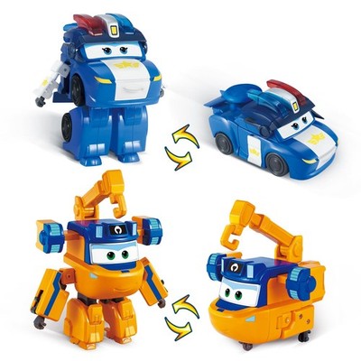 Super Wings Transformable Toys Playset, 5 in 5.31 inches, Blue and Orange