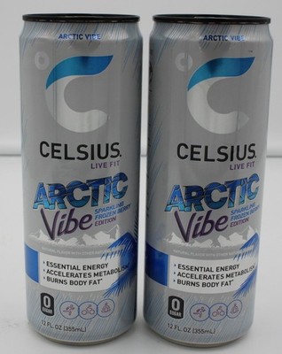 Celsius Energy Drink 2-PACK Arctic Vibe Sparkling Frozen Berry Burns Body Fat