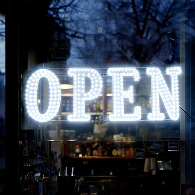 30''x10'' Smart LED Open Sign for Business, with APP & Remote Control | 10 Flashin