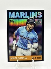 2025 Topps Archives Javier Sanoja RC Black Foil #8 Miami Marlins