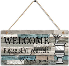 Printed Wood Plaque Sign Wall Hanging Welcome Sign Please Seat Yourself Wall Art