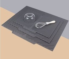 Silicone Dish Drying Mat Non Slip Heat Resistant Foldable Kitchen Countertop Pad