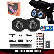 USB Motorcycle Bicycle Dynamic Devil Eye Light Decorative 3D Lens w/ APP Control