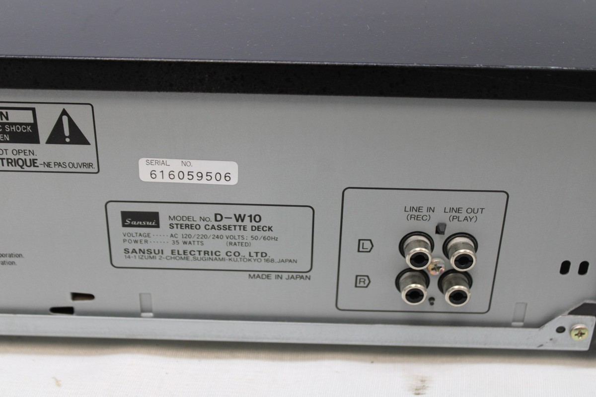 Sansui D-W10 Double Reverse Cassette Deck Player READ