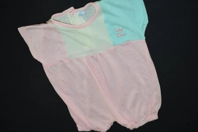 Baby DIOR Strampler Onesie Pastel Shirt Vintage Kids Kinder 3 ca. 74 6-9 Monate - Bild 1 von 4