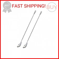 Briout Bar Spoon Cocktail Mixing Stirrers for Drink, Stainless Steel 12 Inches L