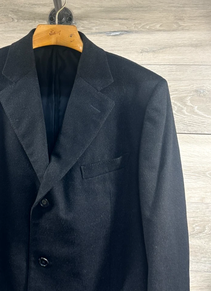 Ermenegildo Zegna Mens Black 100% Cashmere Trench Coat Size 50/XL  2950.00 MSRP - Image 3 of 4