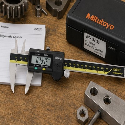 Mitutoyo 500-197-30 8'' (200mm) Absolute Digimatic Digital Caliper LCD Display