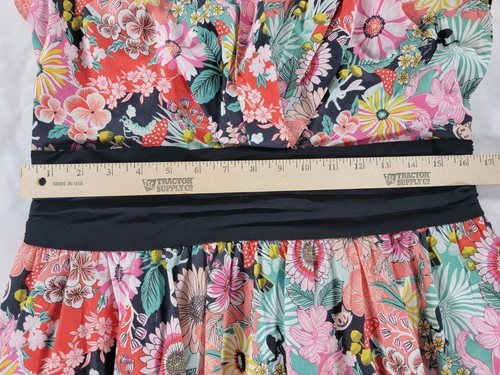 Retrolicous Alice In Wonderland Greta Tea Dress Cats Mushrooms Floral Disney XL - Picture 5 of 14