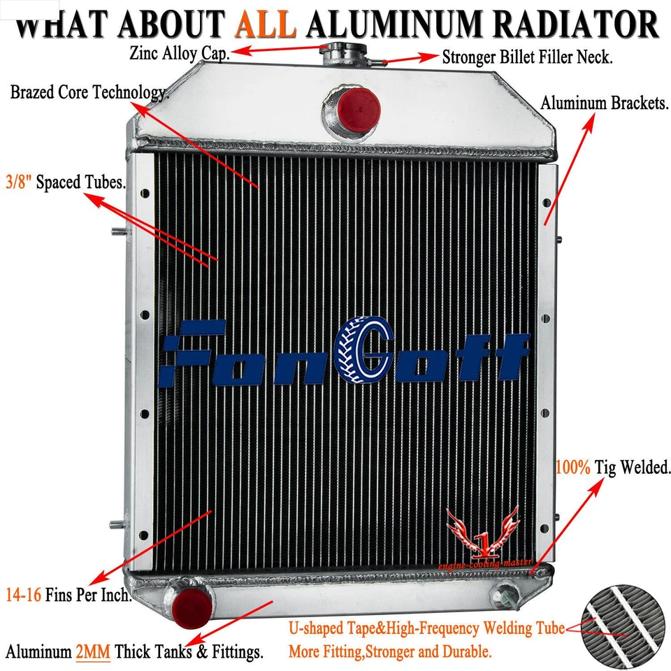 3 Core Radiator Fit Case 1845 1845B 1845S 480D 480LL 580D 580SD 584D 585D 586D - Image 2 of 4