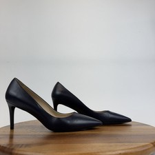 New Womens Stuart Weitzman Power 85 Black Smooth Leather Heeled Pumps Size 10 M