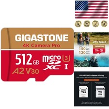 4K Ready 512GB Micro SD Card A2 V30 for GoPro Action Cams 5- Support