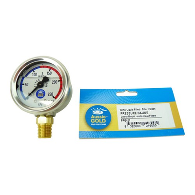 #ad New Pool Filter Pressure Gauge Side Mount Aussie Gold Wika S S Sand amp; Cartridg AU $34.99