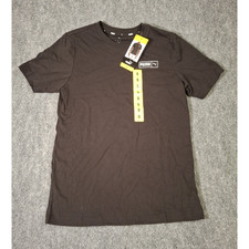 Puma Men's Short Sleeve Crew Neck Logo Black T-Shirt, Size: Small, NWT