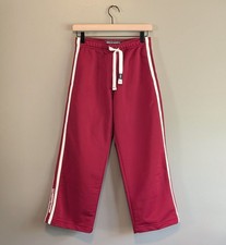 Vintage Abercrombie Kids Boys Large Red Track Pants Joggers Stripe Sweatpants