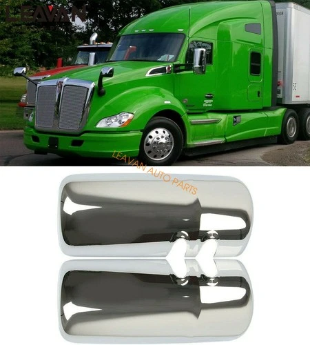For Kenworth T680 T880 Chrome Door Mirror Covers Pair Right& Left Sides Set