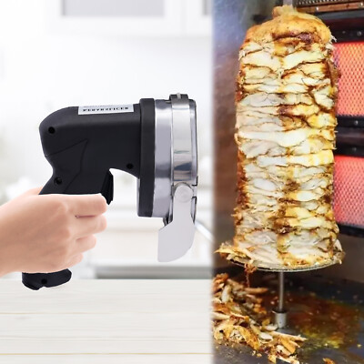 Electric Auto Shawarma Gyro Doner Kebab Slicer Cutter 2 Blades US Plug 80W