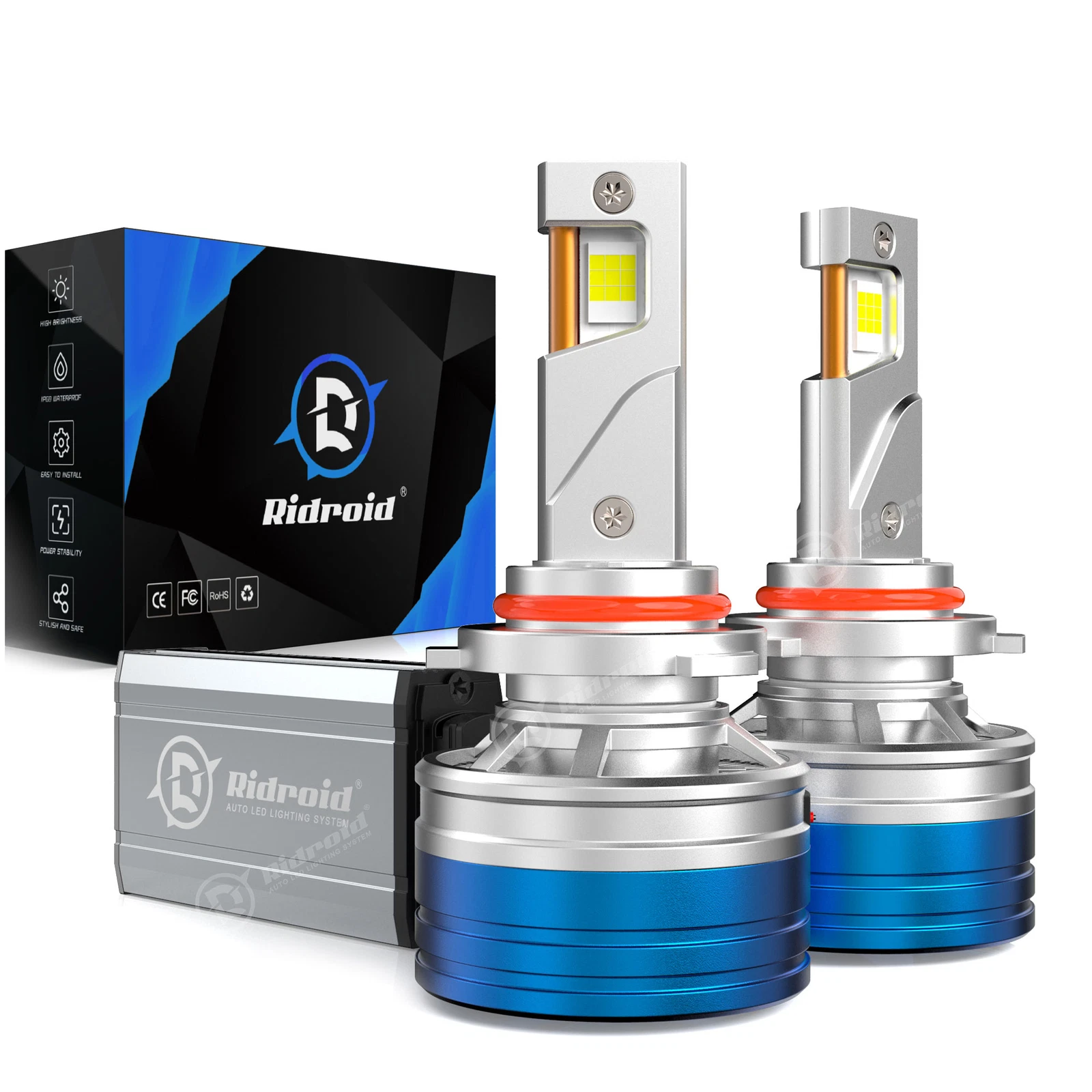 K95 2x Combo 9006 HB4 LED Headlight Bulbs High/Low Beam Super Bright White Kit
