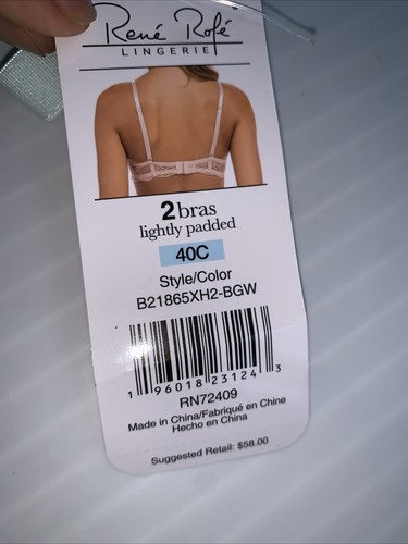 2 reggiseni donna Rene Rofe estremi push up imbottiti pizzo over 40C - Foto 10 di 10