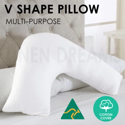 Aus Made Tri Boomerang V Shape Maternity Nursing Pregnancy Support Pillow Cotton - image 1 of 4
