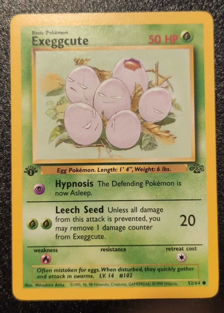 1999 Pokemon Jungle 1st Edition Exeggcute #52 PSA 8/9? MINT