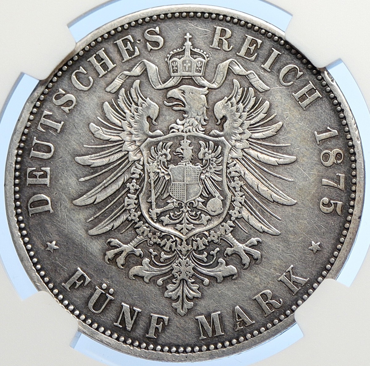 1875 A PRUSSIA KINGDOM German States WILHELM I Silver 5 Mark Coin NGC i106269 1875 A PRUSSIA KINGDOM German States WILHELM I Silver 5 Mark Coin NGC i106269