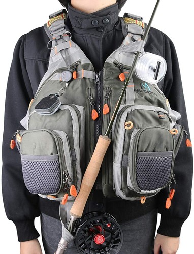 Maxcatch Fly Fishing Mesh Vest (Vest / Sling Pack / Backpack) Adjustable Size - Picture 4 of 40