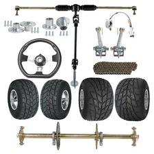 Complete 32" Rear Live Axle Kit 5" Wheels Sprocket Hub Brake Racing go kart ATV