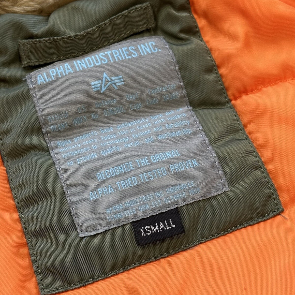 Alpha Industries N3B VF 59 Parka Jacket Sage Green Women's Size XS