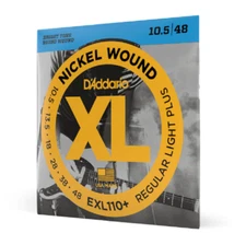 D'Addario EXL110+ Regular Light Plus, XL Nickel Electric Guitar Strings 10.5-48