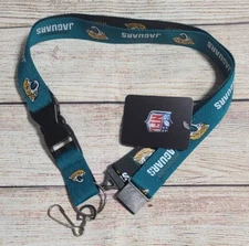 NFL Jacksonville Jaguars Two Tone Lanyard with Detachable Clip/Key Ring - NEW