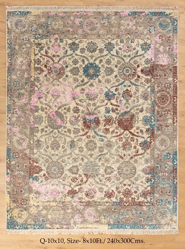 Vintage Turkish Premium Distressed washable 8x10Ft Floral Large bedroom Area rug