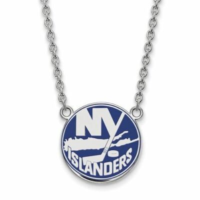 SS NHL New York Islanders großer emaillierter Anhänger 18 Zoll Halskette