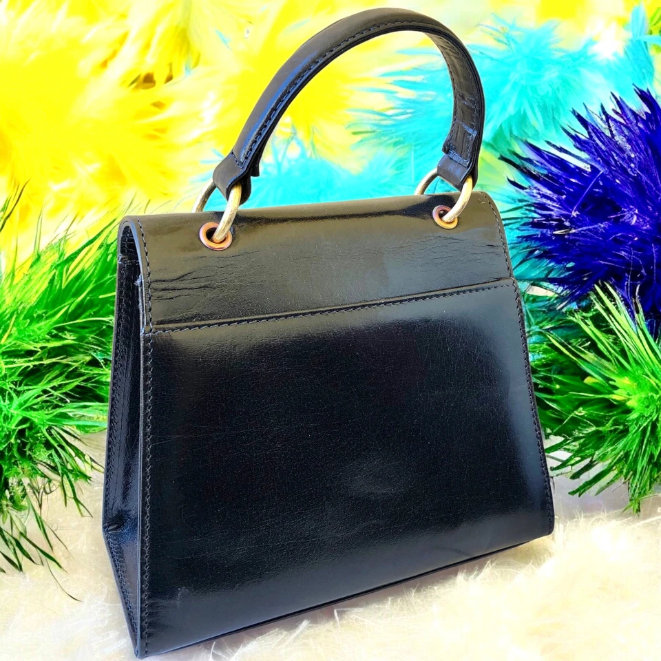 Bolso de mano Albert Nipon vintage años 80 asa superior caja estructurada Foto 3 de 4