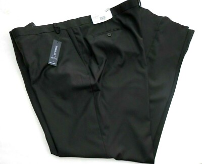 $175 NEW men's DANIEL HECHTER black 100% wool lined dress pants BIG & TALL 53 
