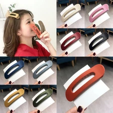 Womens Big Hairpin Frosted Hair Clip Large Barrettes Candy Color Duckbill Clip ✿
