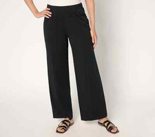 Denim  Co. Beach Jersey Full Length Wide Leg Pant Black Tall Medium A637298