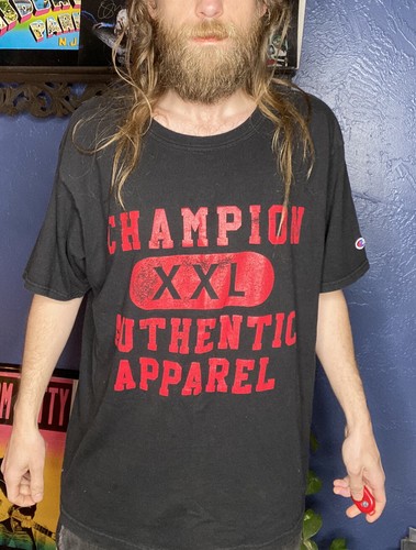 Vintage Champion T Shirt 1990s Mens XL Black Preowned Vtg 90s - Picture 4 of 4