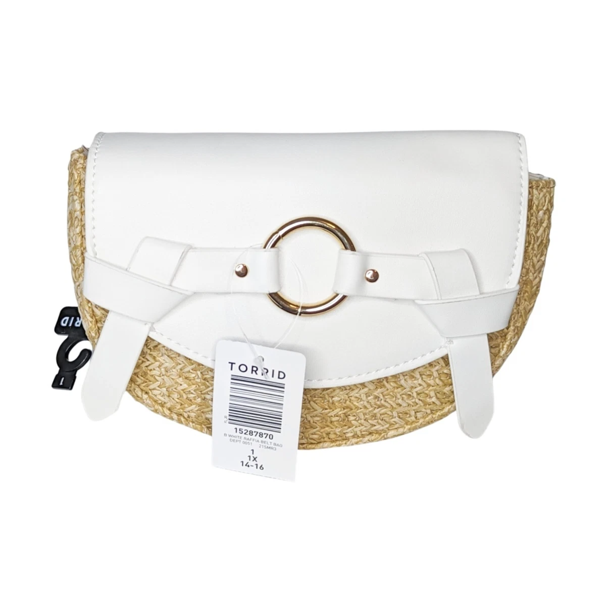 TORRID NWT White Rattan Belt Bag Size 1X