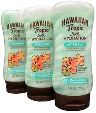3 hawaiian tropic silk hydration after sun lotion coconut papaya 6oz ea
