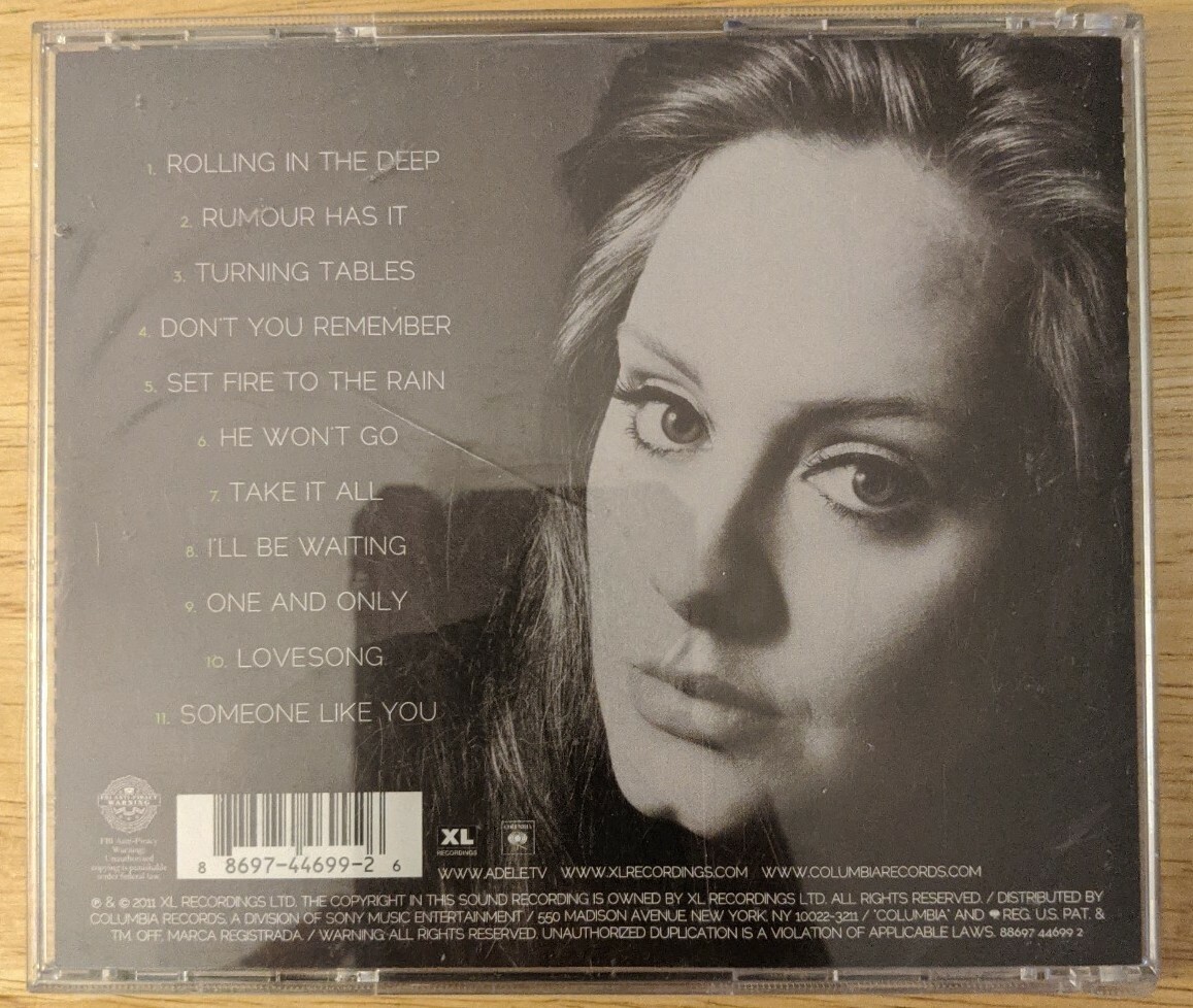 Adele – 21 XL Recordings – 88697 44699 2, Columbia – 88697 44699 2