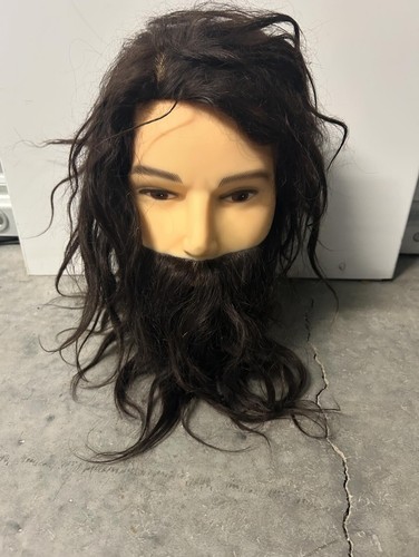 Burmax "Dylan" Male 100% Human Hair Cosmotology Mannequin Head. Beard Moustache