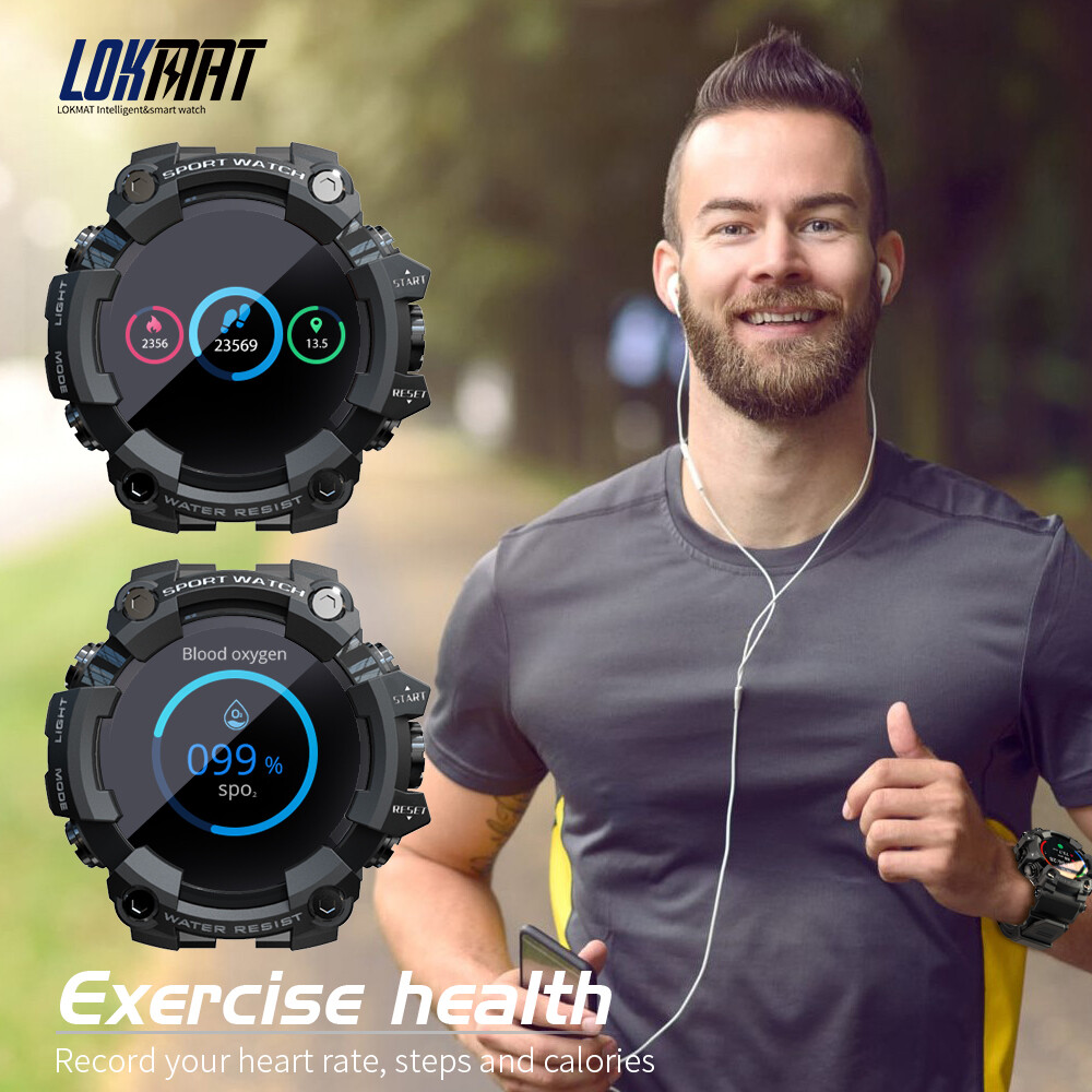 Military Rugged Smart Watch Outdoor Sports Heart Rate Fitness Tracker