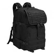 45L Tactical Molle Backpack for Men, Black Rucksack for Travel Camping Climbing