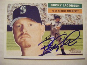 BUCKY-JACOBSEN-signed-MARINERS-2005-Topps-Heritage-baseball-card-AUTO-Autograph