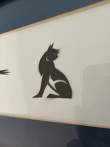 Vintage Alex Fong Collage Original Art. Three Cats, Matted And Framed Silhouette - Picture 15 of 17