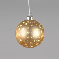 HäNger Kugel Gold Led-Licht Sterne Farbglas Weihnachtsdeko Dekokugel formano