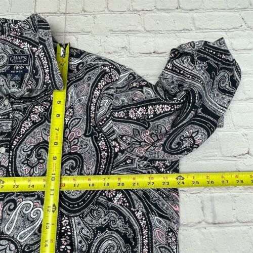 Chaps Damen Langarm Paisley Knopfbluse Oberteil Größe 1X Blumenmuster M185-4 - Bild 4 von 13