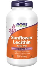 NOW Supplements- Sunflower Lecithin 1200 mg with Phosphatidyl Choline- 200 Softg