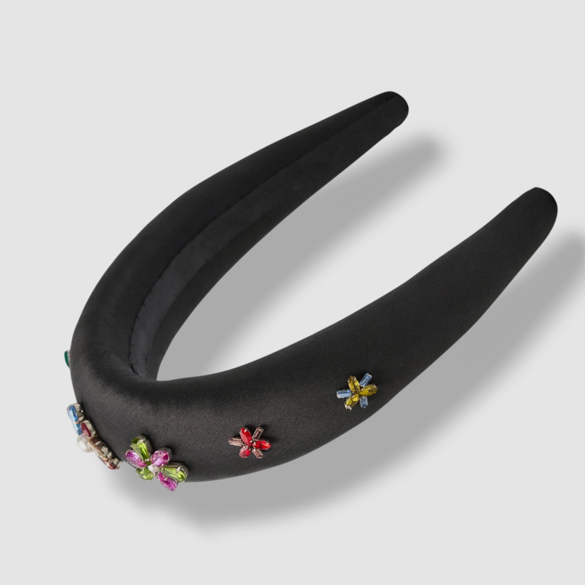 Mignonne Gavigan Black Headband with Colorful Embellishments Mignonne Gavigan Crystal Embellished Headband - Black Hair  main image 3